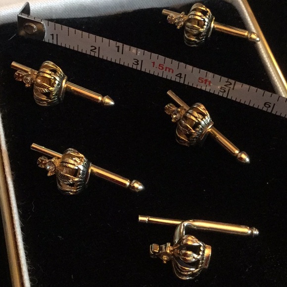 Antique CROWNS French Cufflinks or Fasteners - Picture 6 of 6